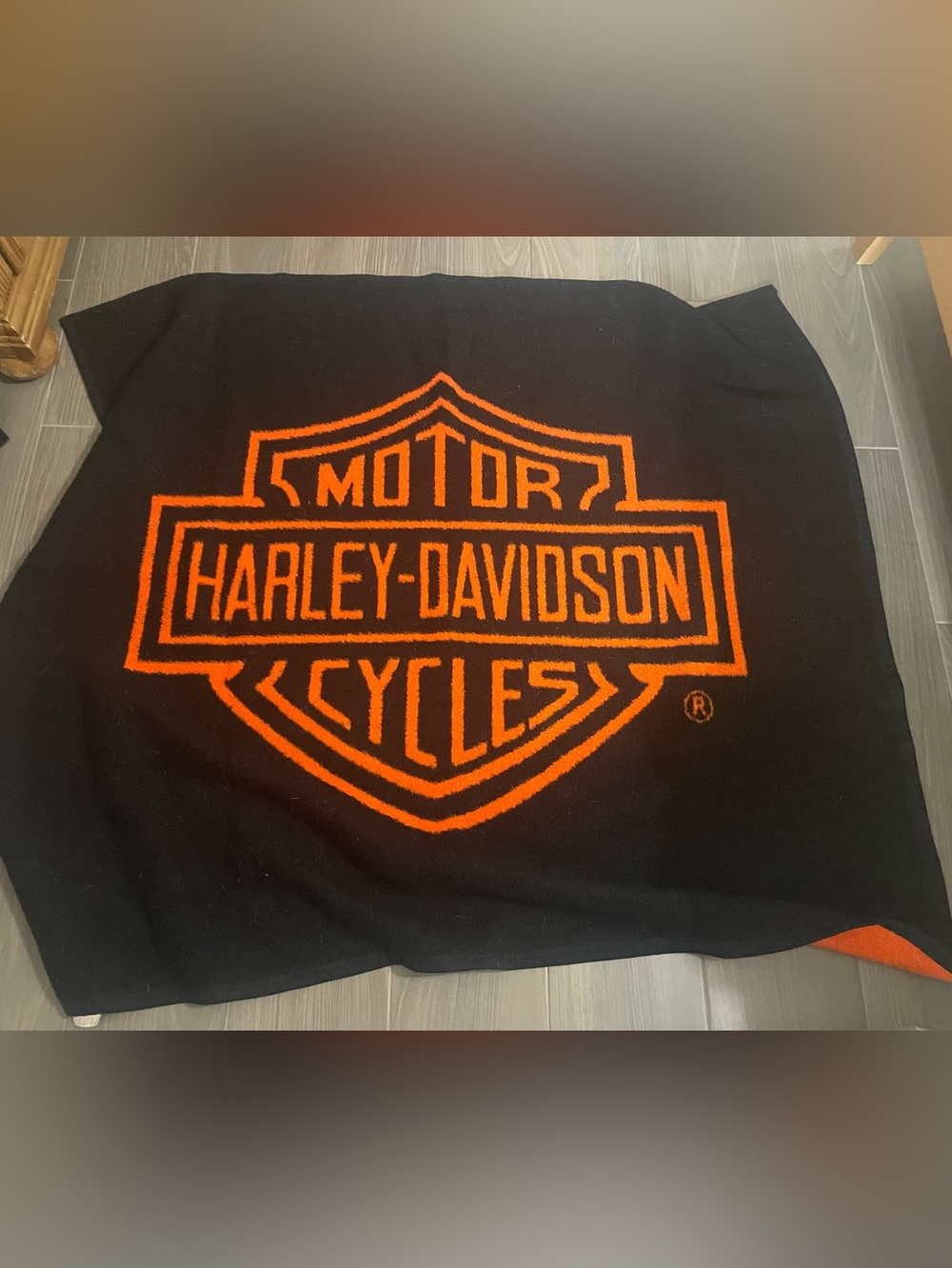 Harley-Davidson Black and Orange Shield Throw